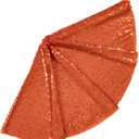 ShinyBeauty Mini Tree Skirt 24Inch Orange Sequin Tree Skirts Christmas Tree Cover Cross Stitch Kits Halloween Party Decor for Slim Trees