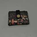 Mushroom Moon Night Small Rfid Women Wallet Bifold Zipper Coin Pocket PU Leather Compact Cash Credit Card Holder Travel Wallet for Female Ladies Teen Girls 1 ID Window 10 Card Slots