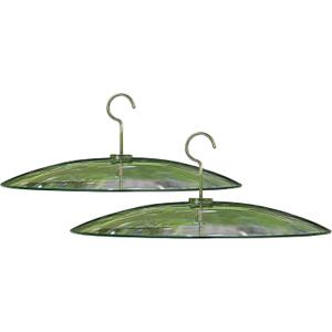 2 Pack 13 1/2 Inch Clear Glass Squirrel Baffle Weather Guard for Shepherd Hook or Bird Feeding Station Pole or Hanging Bird Feeders