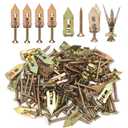 100Pcs Self Drilling Drywall Anchors with Screws, Ahier 50Pcs Metal Self-Drilling Anchors and 50Pcs Screws Kit, No Drill Or Holes in Wall for Fixing TV, Shelf, Cabinet, Curtains, Calligraphy