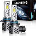 RCJ 9006/HB4 Fog Light Bulbs, 35000LM 6000K Cool White with Fan, Plug-N-Play, Pack of 2