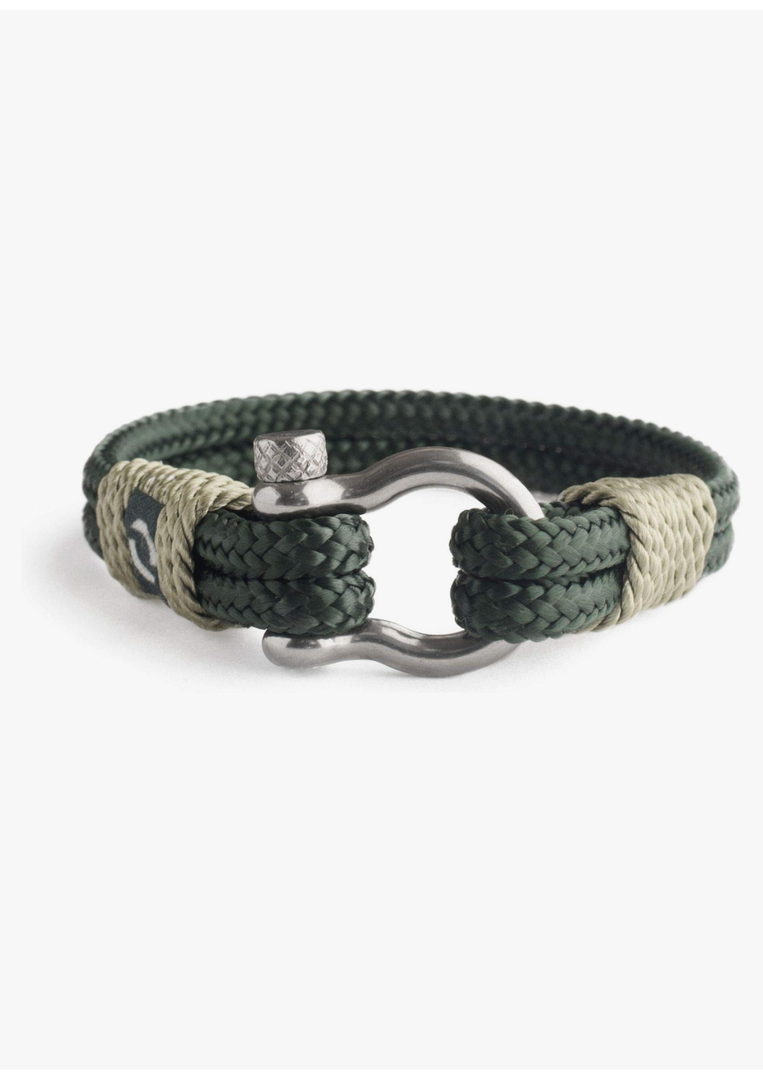 Mens Rope Bracelet - Stainless Steel Silver Shackle, Extremely Durable and Scratch Resistant Waterproof Paracord, Handmade, Nautical Wristband for