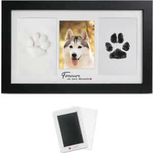 Dog Paw Print Kit with Frame, Paw Print Impression Kit with Customization Tool, DIY Memorial Gifts for Dogs Cats Lover