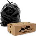 OX Plastics Black Trash Bags - Heavy Duty Garbage Bags, Extra Thick Unscented Large Trash Can Liners for Home, Outdoor, and Commercial Use - 13 Gallon, 200 Count