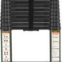 RIKADE Telescoping Ladder 20.3FT & Attic Ladder, Heavy Duty Aluminum with Non-Slip Feet, 330lb Capacity for RV, Attic, Loft & Multi-Surface Use (Carbon)