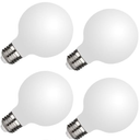 4 Pack G25/G80 Globe Light Bulbs, Dimmable Edison Bulbs 5W Equivalent 40 Watt, Warm White 4000K, 450LM, E26 Base, Milky Filament Bulbs for Bedroom Makeup Mirror Lights