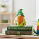 WDS WONDROUS St. Patrick's Day Gnome Decorations for Home, 6.3 Inch Lucky Leprechaun Figurine with Shamrock Decor, Irish Green & Orange Tabletop Centerpiece for Home Decor, Party, Gift
