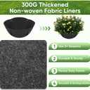 HKZ Hanging Planter Basket Liners - 6 Pack 14 Inch Round Fabric Liners for Hanging Baskets, Replacement Coco Fiber Liner, Durable Non-Woven Liners for Hanging Baskets Planters Flowers, Plants (Black)