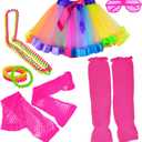 1980s Outfits Clothes Shirts Dress for Girl Neon (L)