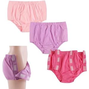 3 Pack Cotton Post Surgery Underwear for Women, Disabled Adaptive, Tear Away Briefs, Reusable Incontinence Underpants 5