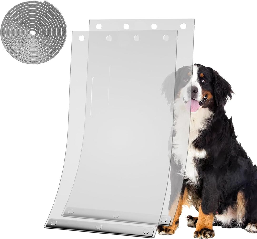 Dog Door Replacement Flaps 2 Pieces - Compatible with Ruff Weather XL Dog Door, Flaps with Weather Stripping Seal 78IN Long Safe & Free Access