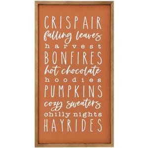 23.6"×11.8" Fall Wall Art Framed, Large Autumn Sign Home Decor