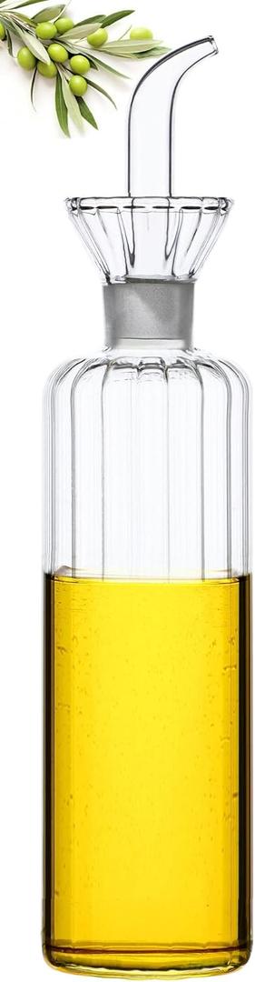 HAIZEEN 16 oz/480ml Non-Drip Olive Oil Dispenser Bottle 100% Glass Oil Carafe Decanter for Kitchen Oil & Vinegar Cruet for Cooking & BBQ