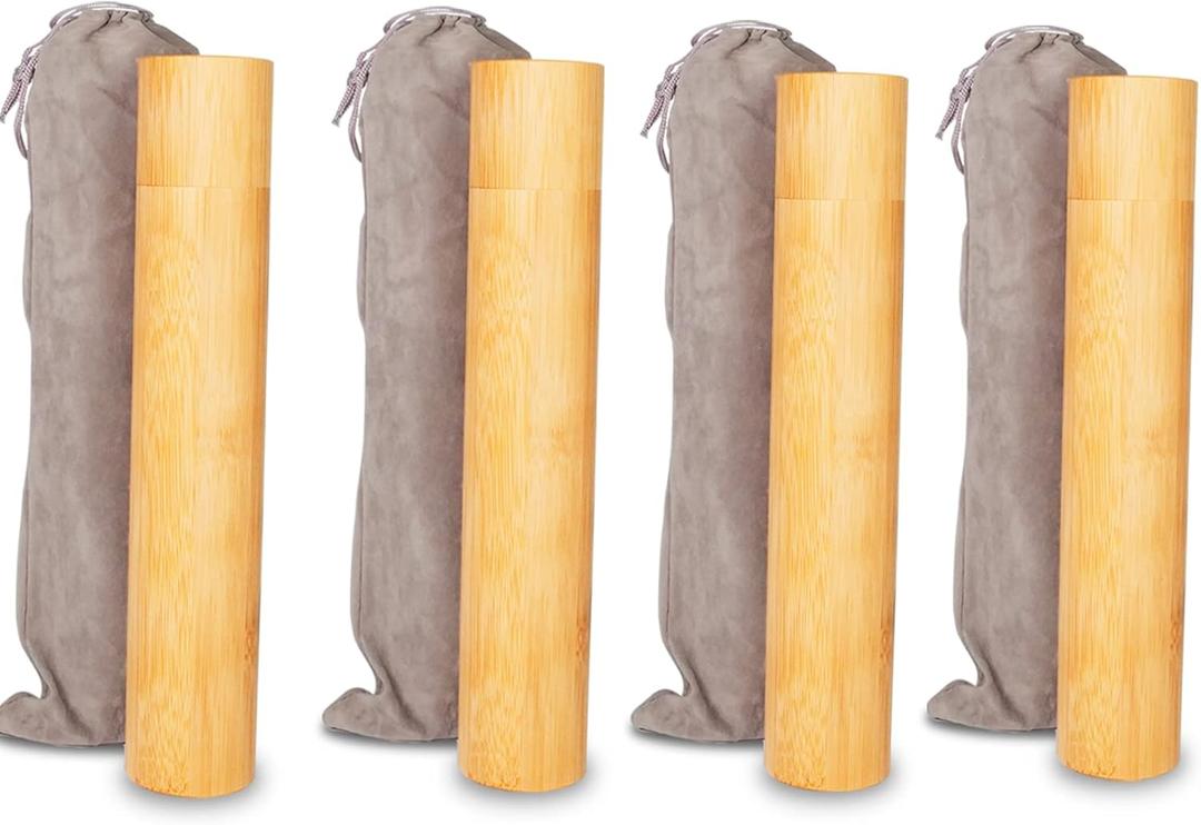 Set of 4 Small Bamboo Scattering Urn Tube for Human Ashes, ECO & Biodegradable Friendly Mini Bamboo Spreading Cremation Tube Urn for Adult Male Female Ashes (Original)