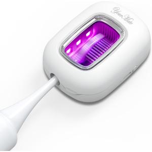 YourMate Rechargerable UVC Toothbrush Sanitizer Case Pro Compatible with Electric Toothbrush Heads/Regular Toothbrushes Travel Toothbrush Covers Case Magnetic Holder for Houshold/Traveling White