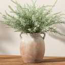 Ceramic Flower Vase 7.6 inch Farmhouse Rustic Vase Decorative Pottery Terracotta Vases for Home Decor Table Mantle Fireplace Living Room Bathroom Wedding Centerpiece (Aged Terra)