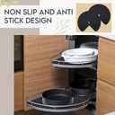 DoubleFill 2 Pack 26 Inch Lazy Susan Shelf Liner Silicone Shelf Liner Non Adhesive Circle Kitchen Liners Non Slip Cabinet Liners for Drawer Refrigerator Cupboard Cabinet Organizers (Black)