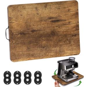Appliance Slider, Sliding Tray for Coffee Maker, Coffee Pot Slider for Countertop, 360 Rolling Tray Appliance Slider for Kitchen Appliances- Rustic Brown (13 X 14)