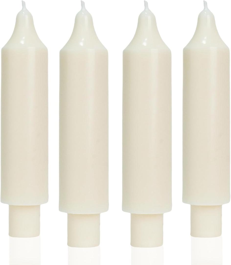 MAITREYA Ivory Short Taper Candle Candlesticks Dripless Dinner Candle for Wedding Party Decoration Home Dinner,6.5inch,4 Pack