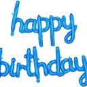 Happy Birthday Balloons 16 Inch Mylar Foil Letters Banner, Blue | Kids Adults Theme Party, Party Decorations Supplies