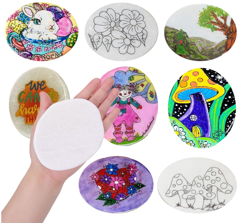 Lulonpon 10 Pieces Extra Large White Rocks for Painting, 4-5 Inch Painting Rock, DIY Paintings Stones, Smooth White Rocks, Oval Rock for DIY Crafts, Art Supplies, Home Decor, Crafting Supplies