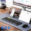 Foldable Keyboard and Mouse, Samsers Folding Bluetooth Keyboard Combo, 2.4G + BT5.0 x 2, Full-Size Portable Travel Keyboard & USB-C Rechargeable Wireless Mouse for Windows Android iOS Mac OS