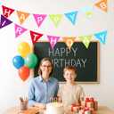 GCQQ Happy Birthday Banner 3.5M/11.5FT Cotton Double Layer Fabric Bunting 14PCS Reusable Rainbow Birthday Party Triangle Flag Pennant Garlands for Boys Girls Kids & Adults Birthday Decorations