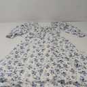 Women's Floral Lantern Long Sleeve Dress Square Neck Ruffle Hem Dresses Shirred A Line Vacation Dresses Medium