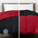 Bare Home Twin/Twin Extra Long Comforter - Reversible Colors - Goose Down Alternative - Ultra-Soft - Premium 1800 Series - All Season Warmth - Bedding Comforter (Twin/Twin XL, Black/Red)