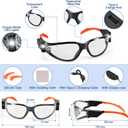 Rechargeable LED Safety Glasses for Mechanics - Ultra-Bright Built-in Cordless Work Light, Clear Anti-Fog Transparent Lenses, Ideal for Auto Repair, Under-Hood Tasks & Dark Workspaces​