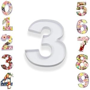 14" Cardboard Number Charcuterie Tray Birthday Anniversares Parties Celebration Supplies Fillable Paper Mache Chocolate Candy Cupcakes (White, 3)