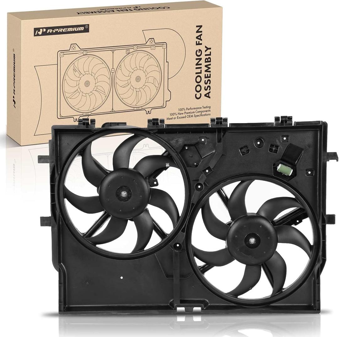 A-Premium Engine Radiator Cooling Fan Assembly Compatible with Select Ram Models - ProMaster 1500 2500 3500, 2014-2023, 3.0L/3.6L - Withouy Air Conditioning