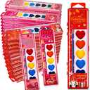 24 Packs Valentines Heart Watercolor Paint Set 8 Washable Colors with Brushes Water Color Painting Kit Party Favor Valentines Gifts Painting Kit for Adult