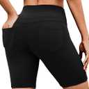 VOOVEEYA 5"/8" High Waisted Yoga Biker Shorts with Pockets for Women (Black, XS)