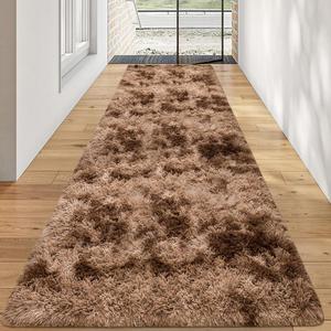 Plush High Pile Tie Dyed Rug, Fluffy Soft Runner Rugs for Bedroom 11x10 Ft