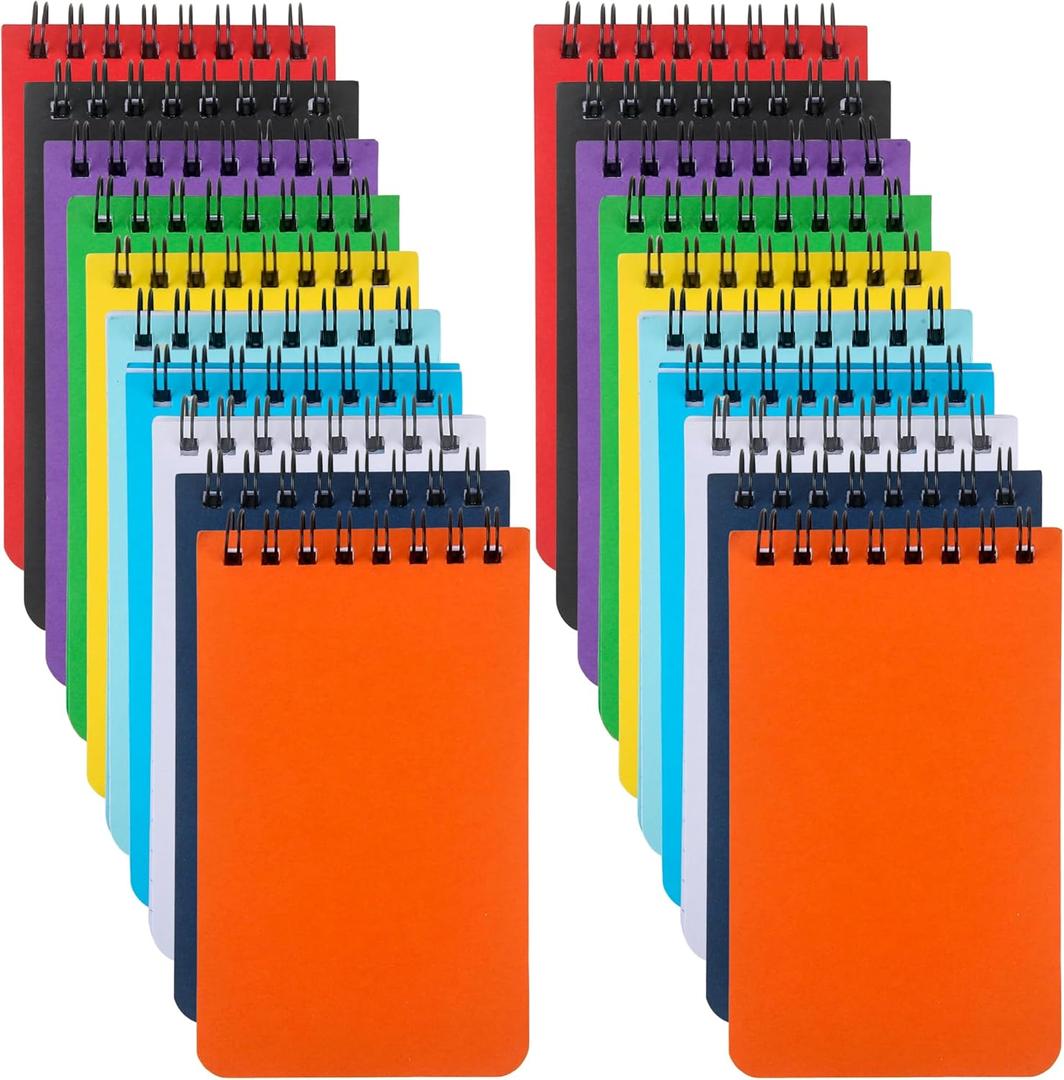 20 Pcs Pocket Notebook Spiral Steno Pads A7 Mini Notepads with Lined Pages for Kids Adults Outdoor Home Office School, 3 x 5 Inch