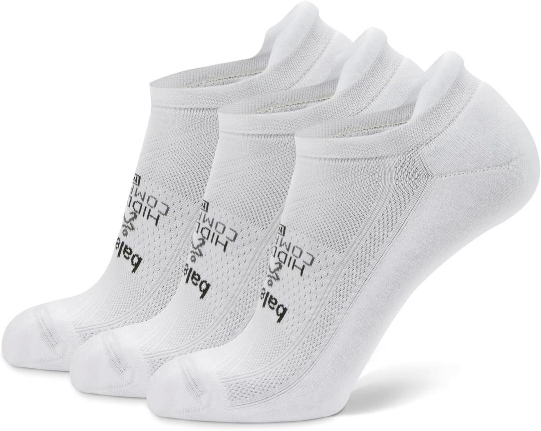Balega Hidden Comfort Performance No Show Athletic Running Socks for Men and Women (White, L)