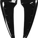 2Pcs for BMW X5 Side Vent Trim F15 X5M F85 Fender Side Vents Mesh ABS Sticker Hole Shark Grille (Black)