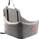 WOOAIDAGG Dog Car Seat for Medium Sized Dog,Pet Travel Car Bed with Seat Belt Channle,Fully Detachable and Washable Car Dog Seat with Adjustable Straps,3 Straps Easy to Install (Grey)