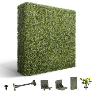 Windscreen4less 18Wx18Hx12D inches Artificial Boxwood Hedge Wall, Greenery Fake Grass Background Partition, Outdoor Privacy Wall for Terrace, Balcony, Restaurant, Garden, Party Decoration