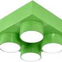 LAKIQ Modern Children Room Flush Mount Ceiling Light Fixture Acrylic Creative Colorful Block Toy Shape Kids Room Close to Ceiling Lighting for Kids Bedroom Kindergarten Playground (Square,Green)