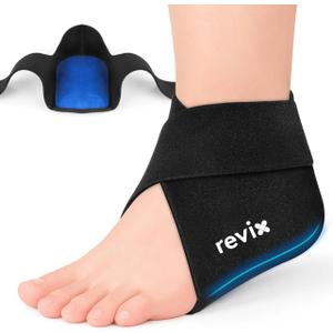REVIX Heel Ice Pack Wrap, Reusable Hot & Cold Therapy Gel Pack for Heel Spurs, Targeted Relief for Heels and Foot Discomfort (Not for Ankle)