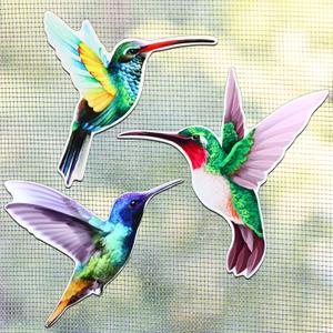 Konohan 3 Pairs Hummingbird Screen Door Magnets Double Sided Patio Flexible Magnetic Screen Saver Decorative Retractable Window Magnetic Decals for Sliding Patio Door(Classic)