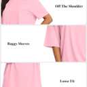 Siimcuzy 4 Pack Womens Off The Shoulder Oversized T Shirts Tops Short Sleeve Tees 2026 Casual Summer Spring Fashion Clothes (M)