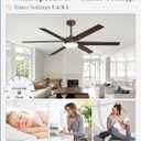 Fanbulous 60 Inch Ceiling Fans with Lights and Remote, Reversible 6 Blades, Dimmable, 3000K-6000K Adjustable, Outdoor Ceiling Fans for Patios, Large Ceiling Fan for Indoor or Covered Outdoor, Brown