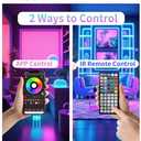 Led Lights for Bedroom 65.6ft (1 Roll) Music Sync Color Changing RGB Led Strip Lights with 60 Keys Remote and App Control, Led Lights for Room Kitchen Party Decor,Home Decor