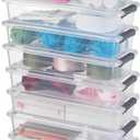 8 Pack 4QT Clear Plastic Storage Bins with Lids Stackable Storage Box for Crafts, Supplies Plastic Container Bins for Organizing (Small 8Pack)