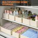 DIMJ Drawer Organizer Clothes 6 Pack - Foldable Baby Organizers and Storage & Dresser Organizer for Bedroom, Closet - Nursery Organization Dresser Dividers for underwear, Sock,Bra, Belt, Tie, Beige