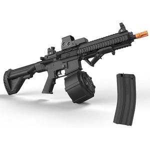 Ctffnny Powerful Full Auto M416 Gel Blaster, Pre-Loaded Function 130FPS, 80FT, 10RPS, High Speed Gel Gun, Orby Gun Drum Magazine with Goggles for Backyard Games