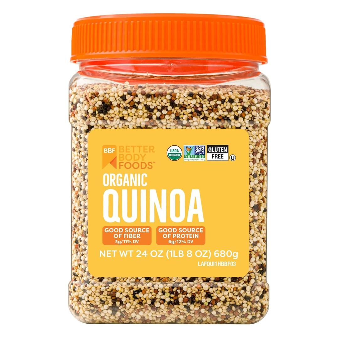 BetterBody Foods Organic Quinoa, Vegan, Gluten Free, Low Glycemic Rice Replacement, 24 ounce (EXP 08/12/27)